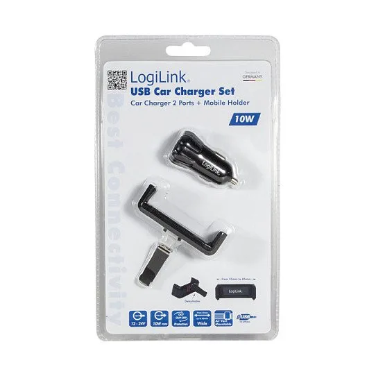 USB Car Charger Set, 2port Charger + holder — image 8