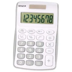 Genie 120 S - Tasche - Display-Rechner - 8 Ziffern - 1 Zeilen - Batterie/Solar - Grau - Weiß