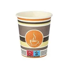 STARPAK Einweg-Kaffeebecher 8 cm 0,2 l weiß, rot, gelb, grau