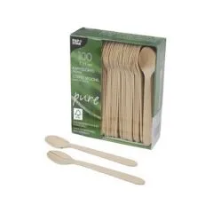 PAPSTAR Einweg-Kaffeelöffel pure Holz - 100 Stück