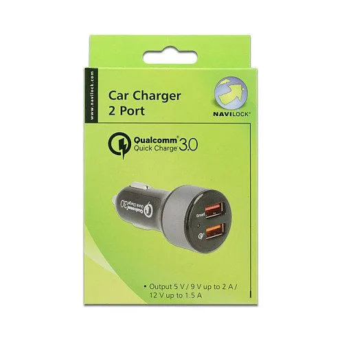 NAVILOCK Kfz Ladeadapter 2 x USB Typ-A mit Qualcomm Quick Charge 3.0 — image 2
