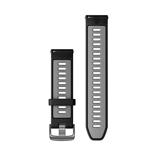 Garmin Schnellwechsel-Silikon-Armband 22 mm Schwarz/Hellgrau — image 2