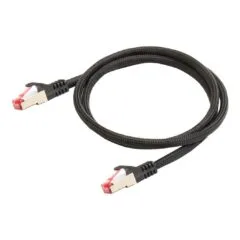 Python Cat.6 Patchkabel mit Nylongeflecht schwarz 1m