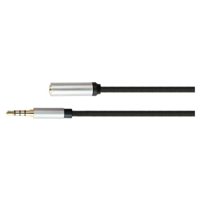 Python Audiokabel 4-pol. Klinkenst. an Buchse schwarz 0,5m — image 1