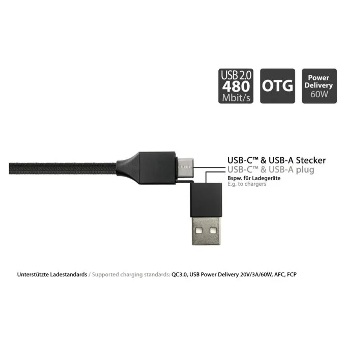 Python USB 2.0 Lade-und Datenkabel QC 3.0 PD 60W schwarz 1m — image 6