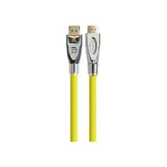 Anschlusskabel DisplayPort 1.2 an HDMI 2.0, 4K2K / UHD, 24K vergoldete Kontakte, OFC, Nylongeflecht gelb, 1m, PYTHON® Series