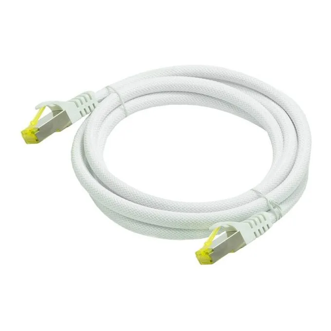 Python Patchkabel m. Cat.7 Rohkabel Nylongefl. weiß 5m — image 2