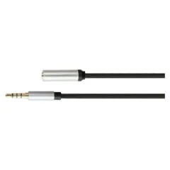 Python Audiokabel 4-pol. Klinkenst. an Buchse schwarz 3m