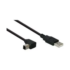 Anschlusskabel USB 2.0 Stecker A an Stecker B nach unten gewinkelt, 2m, Good Connections®