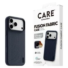CARE by PanzerGlass Fusion Fabric Case Blau m. MagSafe iPhone 17 Pro Max