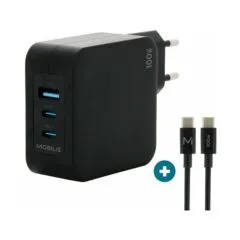 Charger 100W 2USB C 1USBA GaN cable 100W