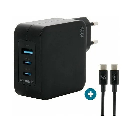 Charger 100W 2USB C 1USBA GaN cable 100W — image 1