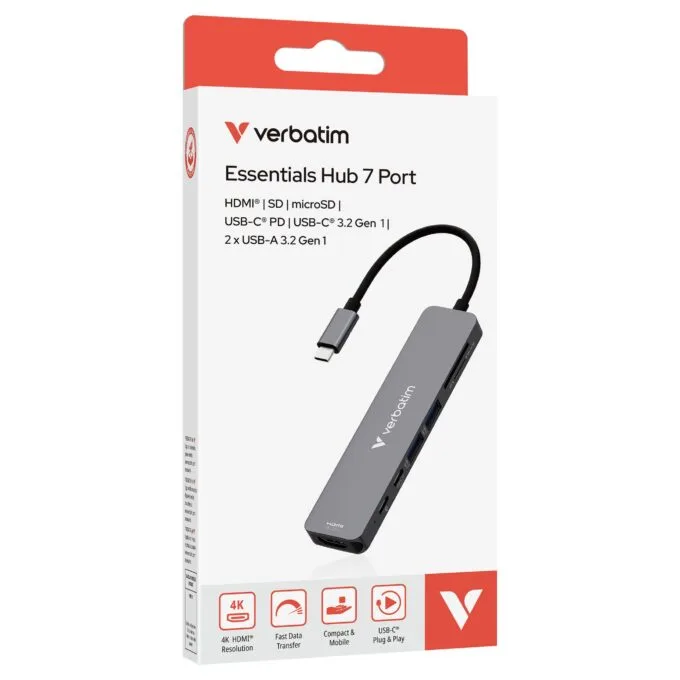 D VERBATIM USB-C Essentials Multiport Hub 7 Anschlüsse — image 3