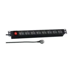 19 1HE Steckdosenleiste 16 x USB mit Schalter, schwarz