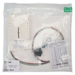 Bestckte Spleikassette mit farbigen abgesetzten Pigtails LC/APC OS2