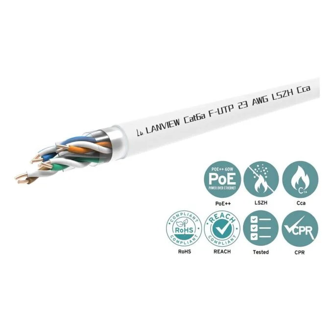 LANVIEW Cat6a F-UTP 4x2xAWG23 LSZH White 305m Fire ClassCca — image 4