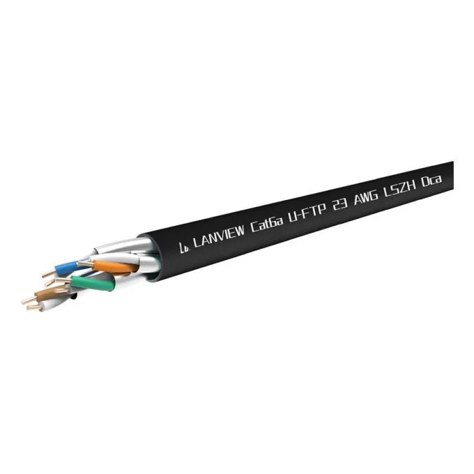 LANVIEW Cat6a U-FTP 4x2xAWG23 LSZH Black 305m Dca — image 1