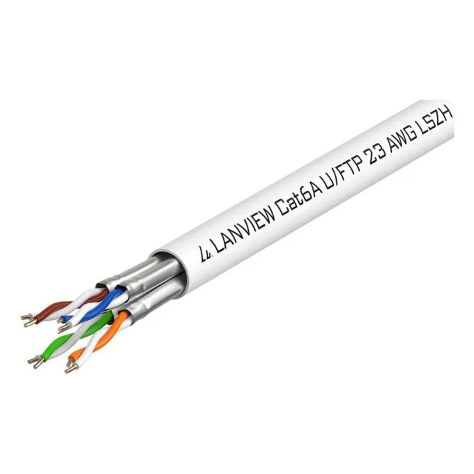 LANVIEW Cat6a U-FTP Network Cable 4x2xAWG23 LSZH White 500m — image 1