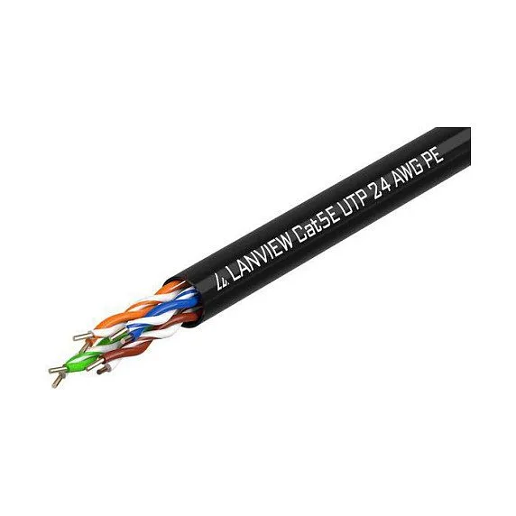 LANVIEW Cat5e U-UTP Network Cable 4x2xAWG24 Black PE 305m — image 1
