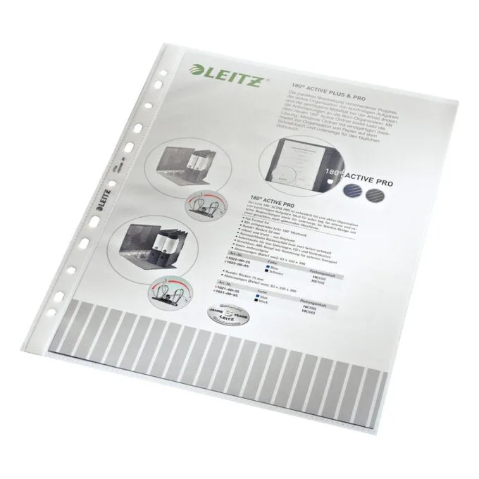 LEITZ Prospekthüllen 4704 DIN A4 transparent genarbt 0,10 mm - 100 Stück — image 2