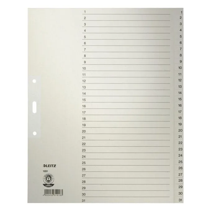 LEITZ Ordnerregister Vollformat, Überbreite 1-31 DIN A4 — image 1