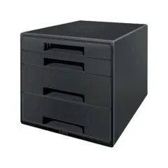 LEITZ Schubladenbox CUBE schwarz/grau DIN A4