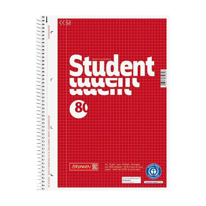 BRUNNEN Collegeblock Student DIN A4 kariert — image 1