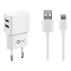 Goobay USB-C Dual Ladeset 2,4 A (wei)