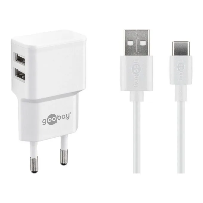 Goobay USB-C Dual Ladeset 2,4 A (wei) — image 1