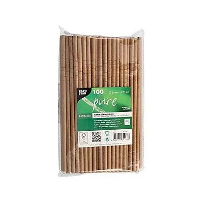 PAPSTAR Strohhalme pure flexibel braun — image 2