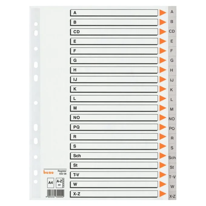 bene Ordnerregister Vollformat A-Z DIN A4 — image 1