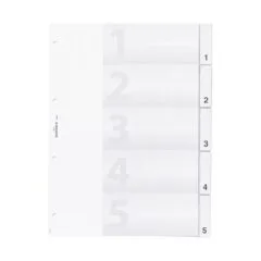 DURABLE Register A4 mit umschweißten Taben 5tlg. Transp