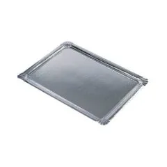 PAPSTAR Einweg-Servierplatten silber