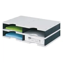 styro Styrodoc Sortierstation DIN C4 4 -Fach grau/schwarz
