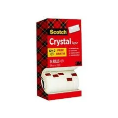 Scotch Crystal Klebefilm 19 mm x 33 m kristall-klar, 12 Rollen + GRATIS 2 Rollen