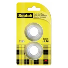 Scotch doppelseitiges Klebeband 12 mm x 6.3 m milchig/transparent