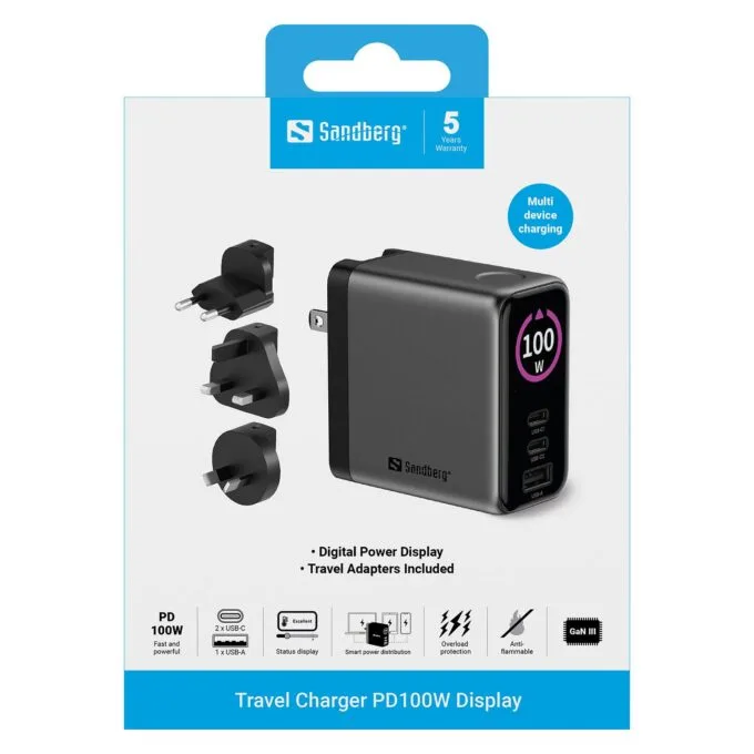 SANDBERG Travel Charger PD100W Display — image 5