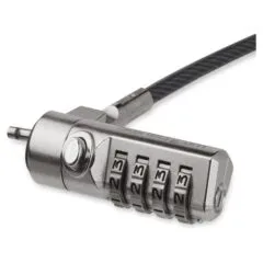 Laptop Cable Lock - Swivel Hinge - 2 m Steel Cable - 4-Digit Combination Lock - Locking Security Cable