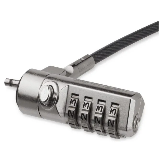 Laptop Cable Lock - Swivel Hinge - 2 m Steel Cable - 4-Digit Combination Lock - Locking Security Cable — image 1
