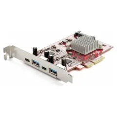 USB-C PCIe Karte mit 4 Ports - 10 Gbit/s USB PCI Express Erweiterungskarte mit 2 Controllern - 2x USB-C & 2x USB-A Ports