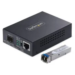 Gigabit Singlemode SM LC Glasfaser-Medienkonverter 10 100 oder 1000Mbps 40 km RJ45 zu LC Vollmetallgehuse TAA