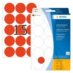 HERMA Klebepunkte Ø 32,0 mm leuchtrot