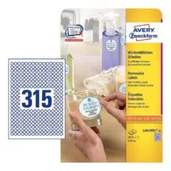 AVERY Zweckform Etiketten L6019REV-25 weiß 10,0 x 10,0 mm