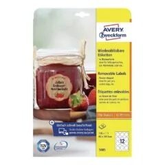 AVERY Zweckform Etiketten 5085 weiß 60,0 x 59,5 mm