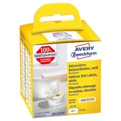 AVERY Zweckform Etikettenrollen für Etikettendrucker weiß, 89,0 x 28,0 mm