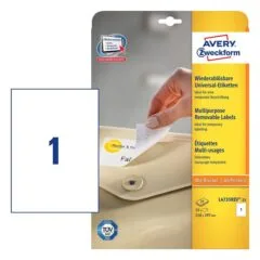 AVERY Zweckform Etiketten L4735REV-25 weiß 210,0 x 297,0 mm