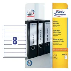 AVERY Zweckform Ordneretiketten 34,0 x 192,0 mm weiß