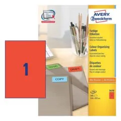 AVERY Zweckform Etiketten 3470 rot 210,0 x 297,0 mm