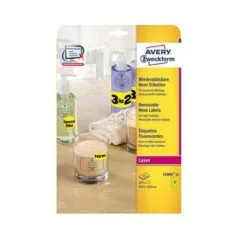 AVERY Zweckform Etiketten L6004-25 gelb 63,5 x 29,6 mm