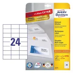 AVERY Zweckform Etiketten 6173 weiß 70,0 x 37,0 mm